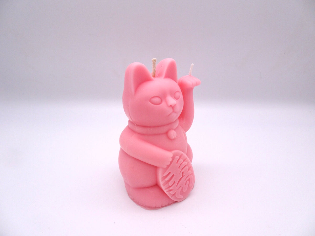 The Lucky Cat Candle Pink The Waxness