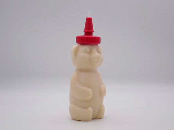 The Honey Bear Candle - Cream/Red