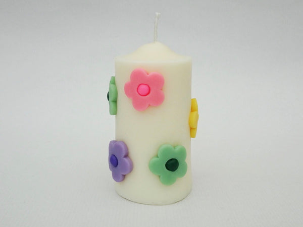 The Floral Pillar Candle - Multi