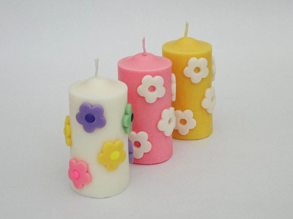 The Floral Pillar Candle - Multi